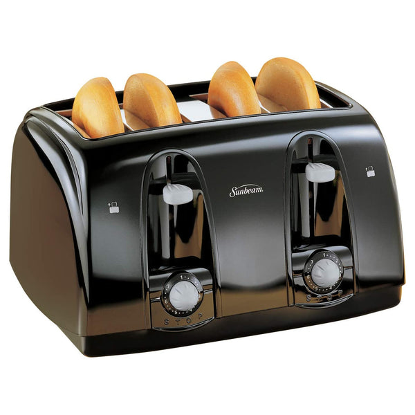 Sunbeam 003911-100-000 Wide Slot Electronic Toaster, 4-Slice, Black