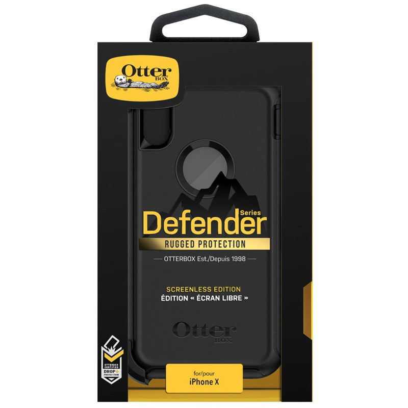 OtterBox 77-57026 Defender Series Screenless Edition Case for iPhone X, Black