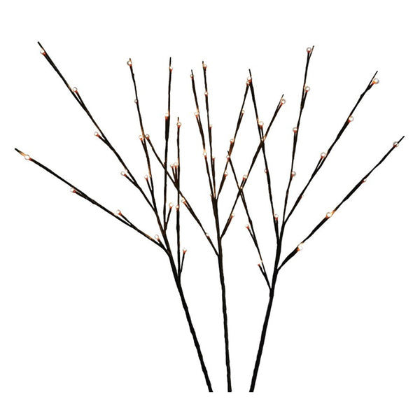 Holiday Bright LED-TWIG60-WWTW Twig with Twinkle Warm White Lights, 3-Set, 32"