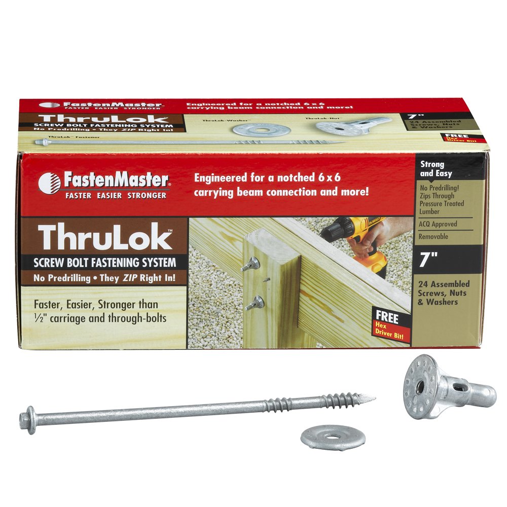 FastenMaster FMTHR007-24 ThruLOK Screw Bolt Fastening System, 7", 24-Piece