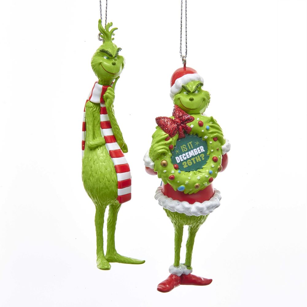 Kurt Adler GRH1181 The Grinch Christmas Ornaments, Assorted