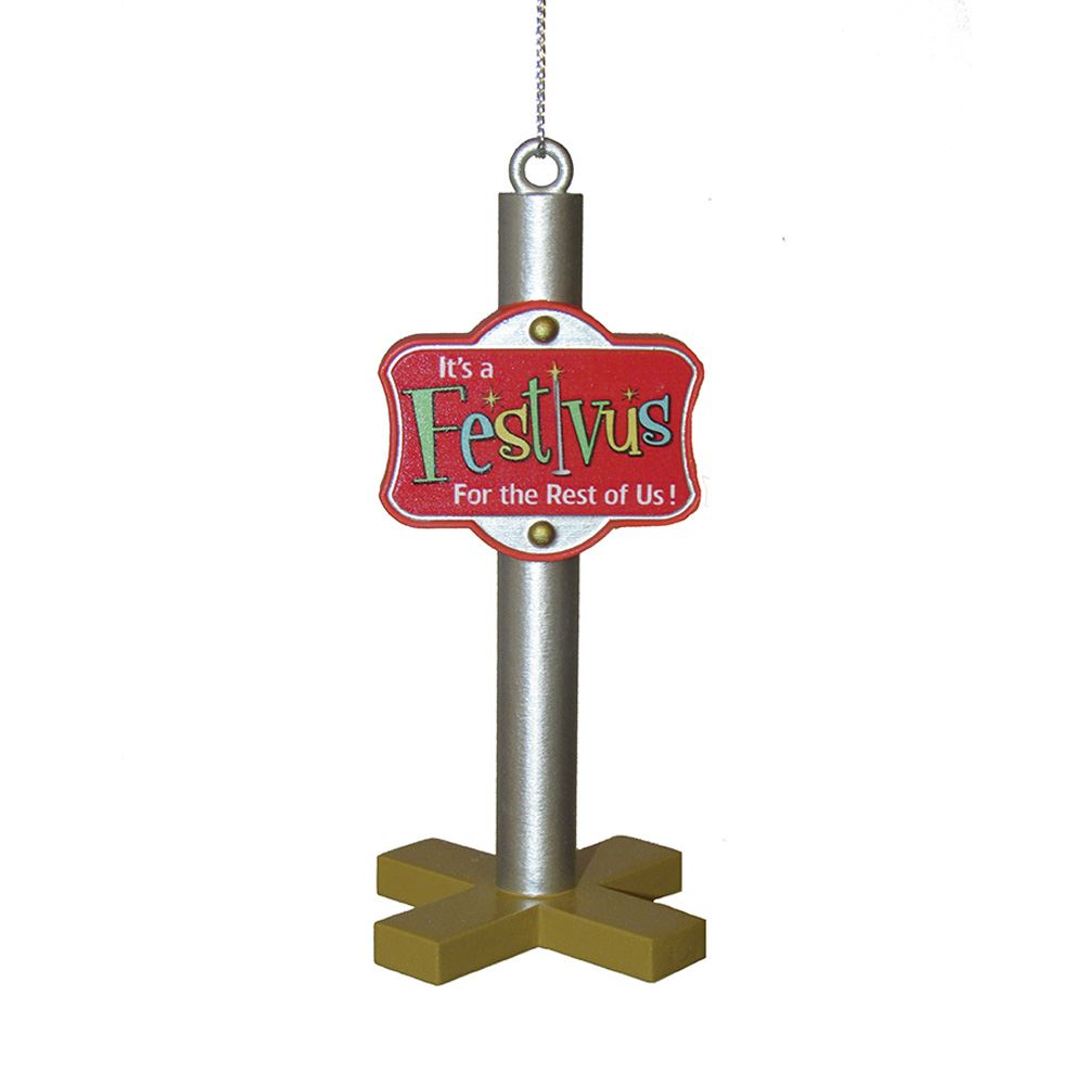 Kurt Adler FV1171 Christmas Festivus Pole Ornament, Plastic, 3.5" Tall