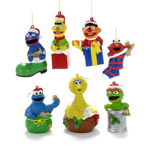 Kurt Adler SE1153 Christmas Sesame Street Ornaments, 7 Assorted
