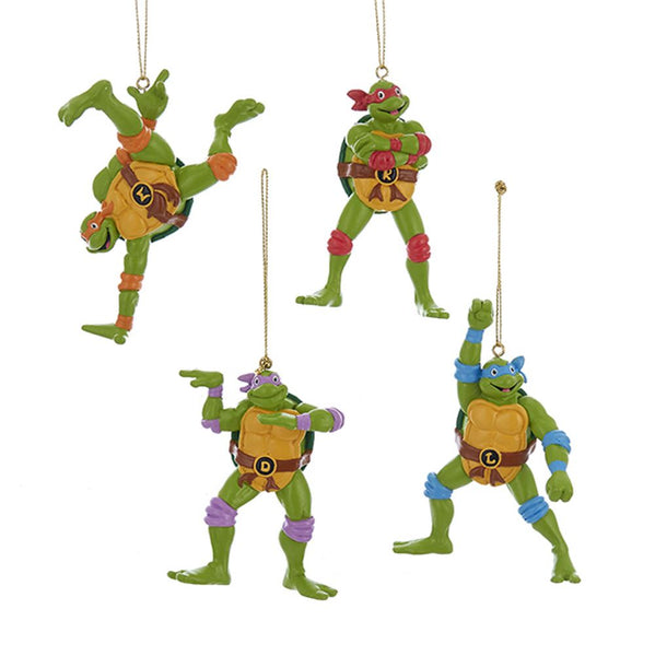 Kurt Adler TM1171 Christmas TMNT Retro Ninja Turtle Ornaments, 4 Assorted