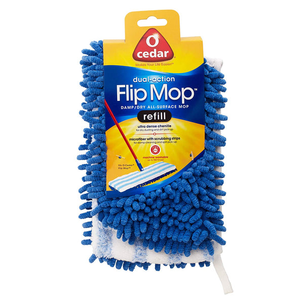 O-Cedar 145643 Dual-Action Microfiber Flip Mop Damp/Dry All-Surface Mop Refill