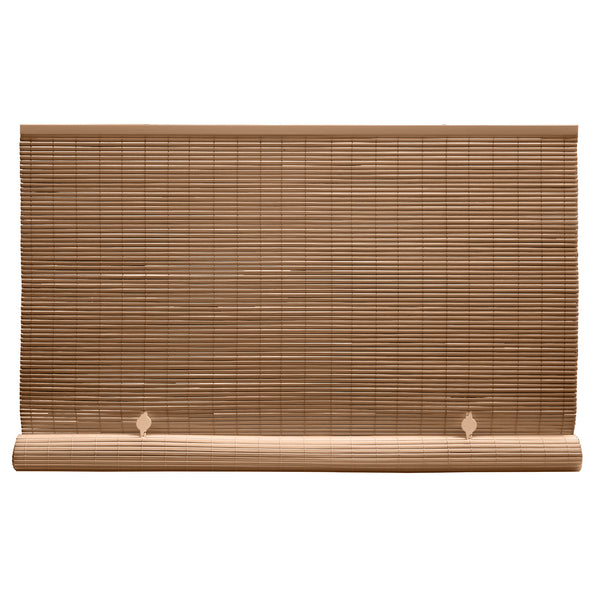 Lewis Hyman 3322086 Cord Free 1/4" Oval Roll Up PVC Shade, Woodgrain, 96"x72"