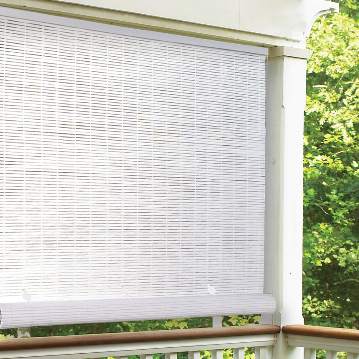 Lewis Hyman 3320136 Cord Free 1/4" Oval Roll Up Blind PVC Shade, White, 36"x72"