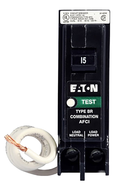 Eaton BRCAF115 Type BR Arc Fault Combination Circuit Breaker, 1-Pole, 15 Amp