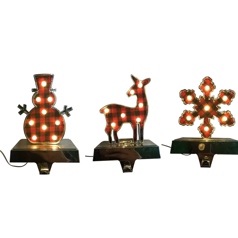 Santas Forest 19371 Pre-Lit Stocking Holder, Assorted