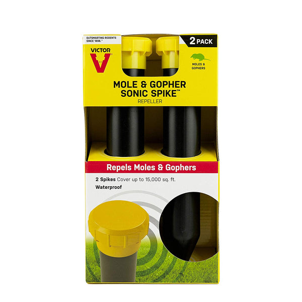 Victor M9012 Sonic Spike Mole & Gopher Repeller, 2-Pack