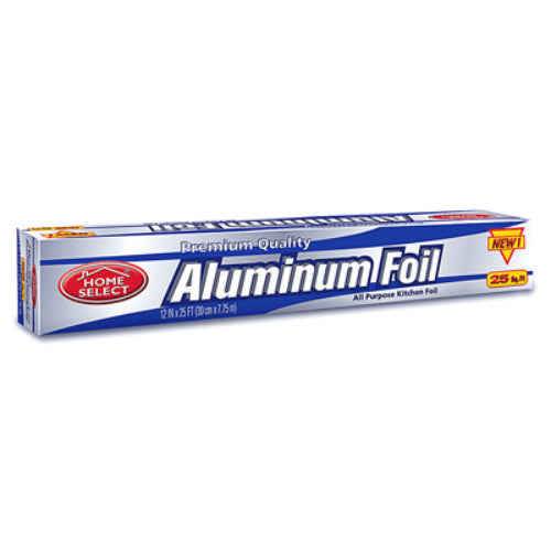 Home Select 6093-24 Premium Heavy Duty Aluminum Foil, 12 Inch x 25 Feet