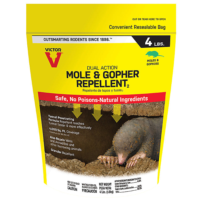 Victor M7001-1 Dual-Action Mole & Gopher Repellent, 4 Lb