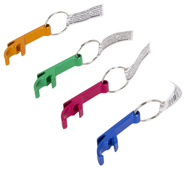 Vulcan SZ007-1 Aluminum Bottle Opener with Key Ring, Assorted Colors