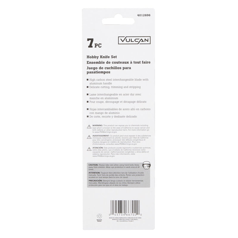 Vulcan JL71220 Hobby Knife Set, 7-Piece