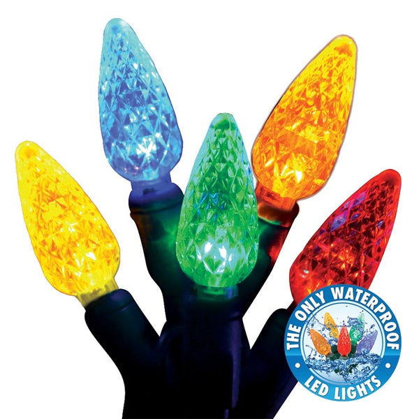 Holiday Bright LED-C6R100-MU Christmas Commercial C6 LED 100-Light Reel, Multi