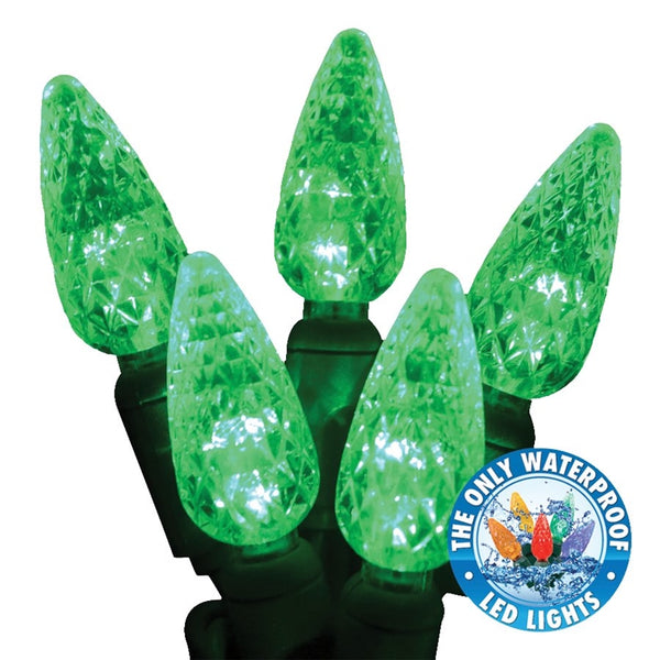 Holiday Bright LED-C6R100-GR Christmas Commercial C6 LED 100-Light Reel, Green