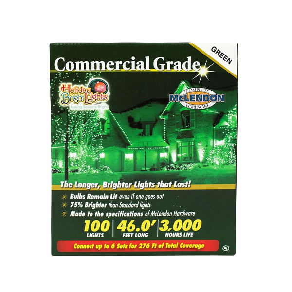 Holiday Bright 201004MBX Christmas Commercial Incandescent 100-Light Set, Green