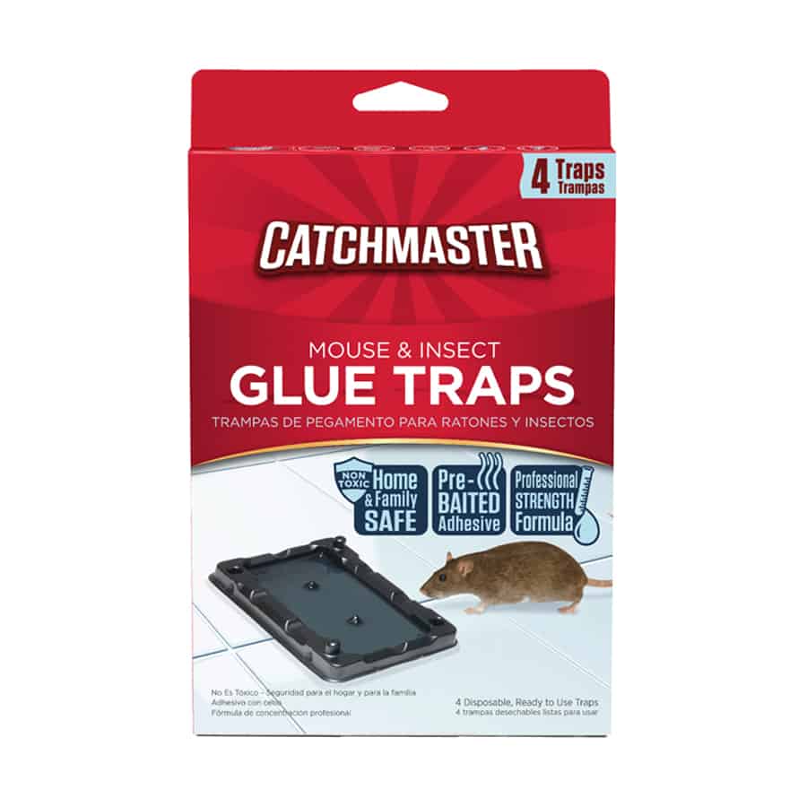 Catchmaster 104-12F Mouse & Insect Glue Traps, Non-Toxic, Pre-Baited, 4-Count