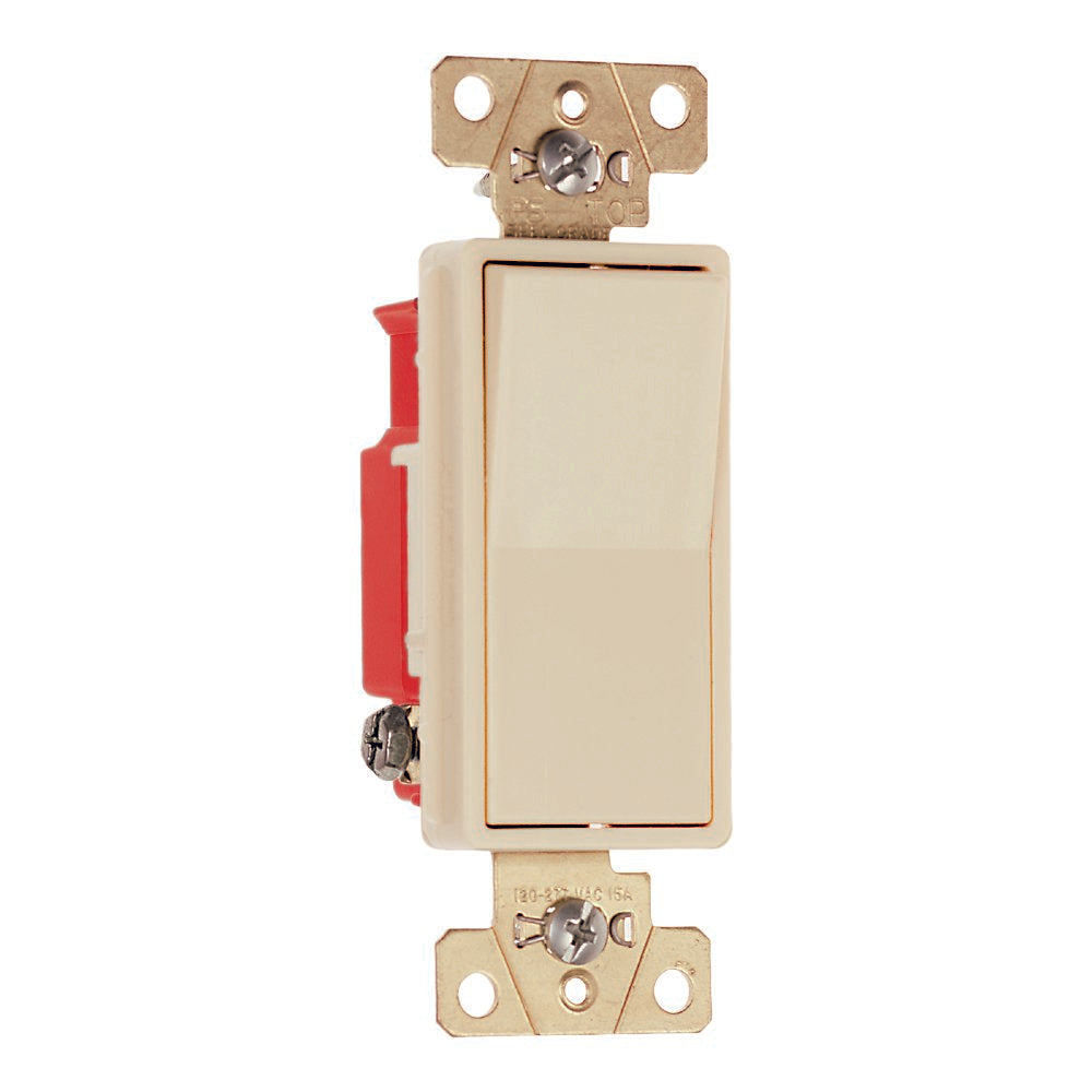 Legrand 2621ICC8 Back & Side Wire 1-Pole Decorator Switch, Ivory, 20A, 120/277V