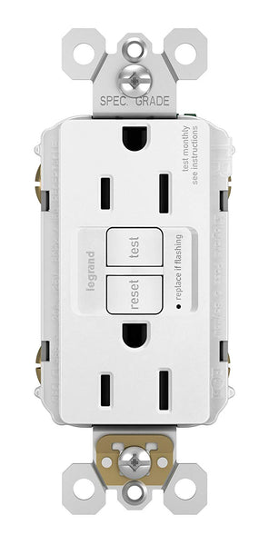 Legrand 1597TRW3PKCC4 Radiant Self-Test Duplex GFCI Outlet, White, 15A, 3-Pack
