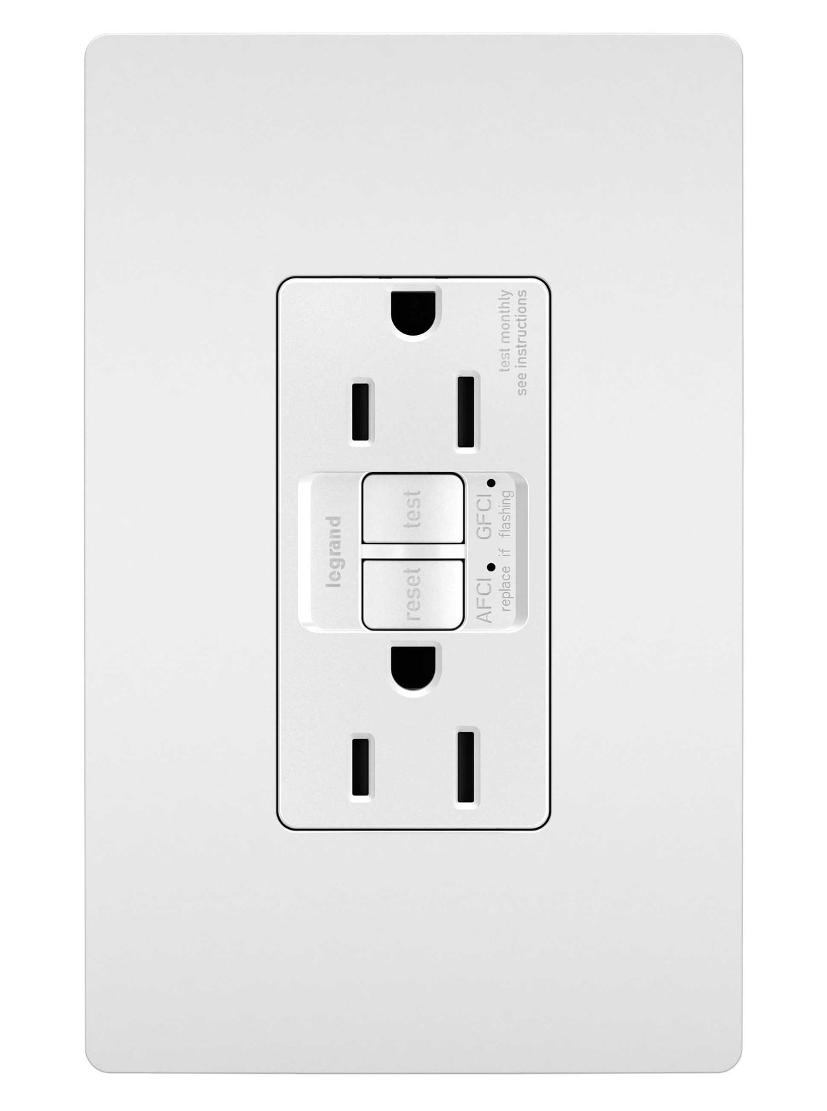 Legrand AFGF152TRWCCV4 Radiant Dual-Function AFCI/GFCI Receptacle, 15A, White