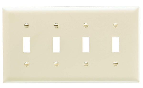 Legrand TP4ICC10 Trademaster 4-Gang Toggle Switch Openings Wall Plate, Ivory
