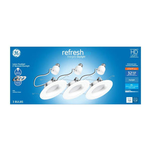 GE 47769 Refresh Dimmable LED Recessed Retrofit Downlight, Daylight, 9W, 3-Pack