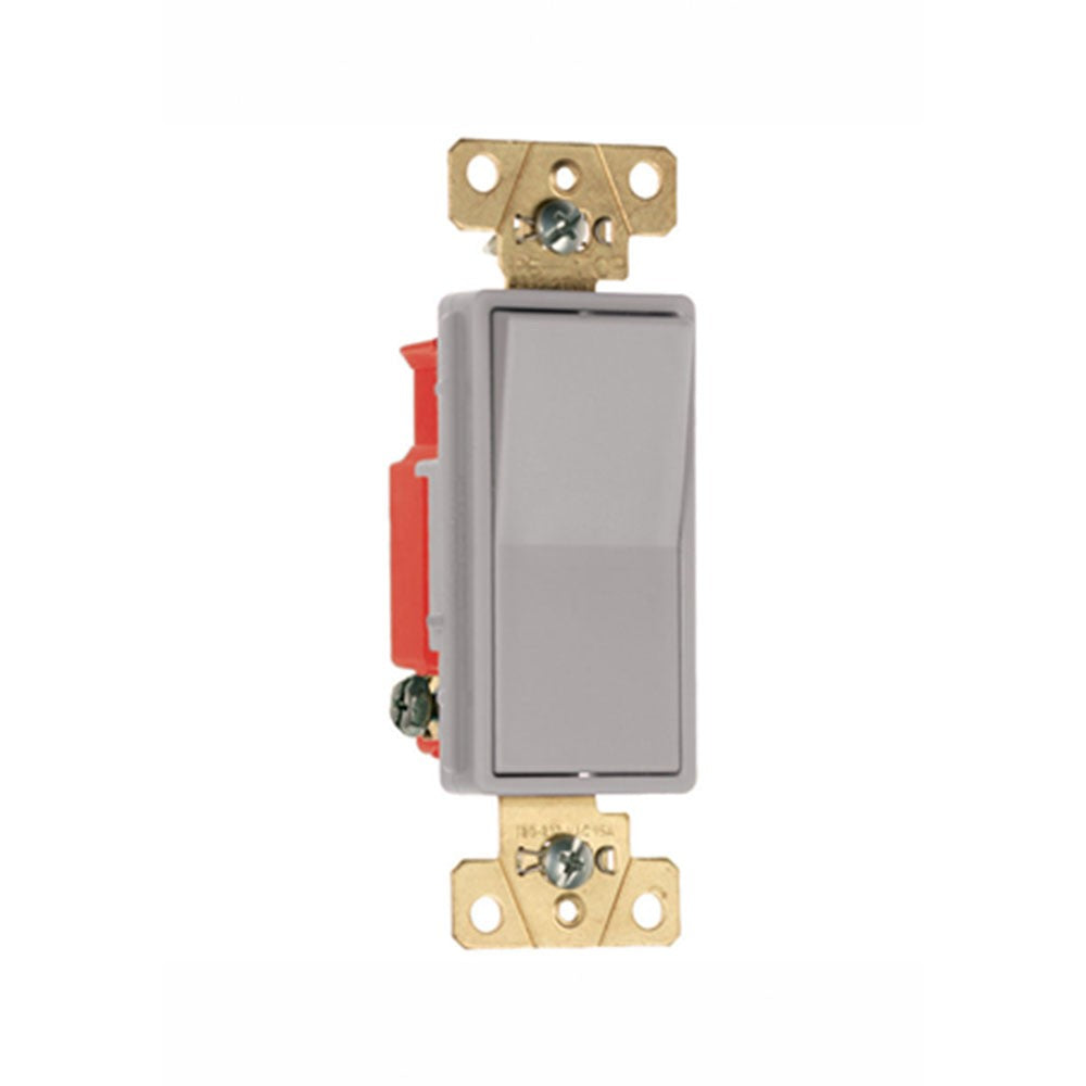 Legrand 2621GRYCC8 Specification Grade Single-Pole Decorator Switch, 20A, Gray