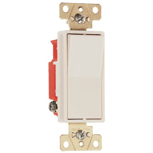 Legrand 2621LACC8 Back & Side Wire 1-Pole Decorator Switch, Light Almond, 20A
