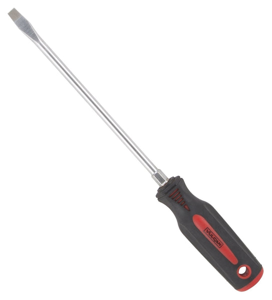 Vulcan MC-SD09 Slotted Screwdriver with Magnetic Tip, Satin Chrome, 5/16" x 8"