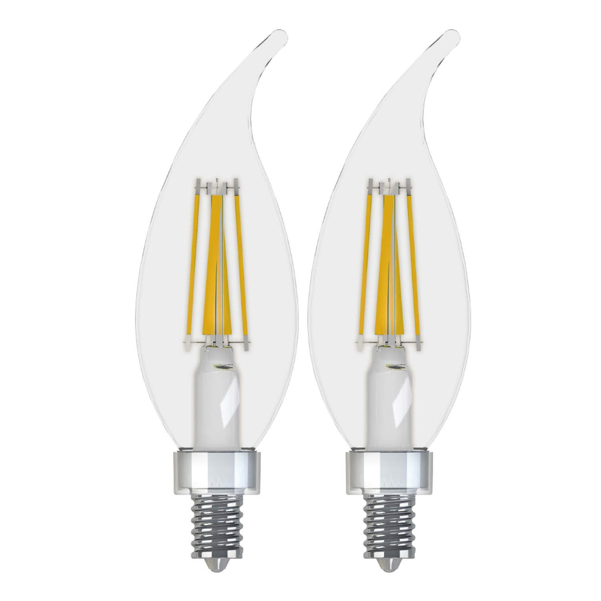 GE 31440 Relax HD Dimmable LED Clear Candelabra Base Bulb 5.5W, Soft White, 2-Pk