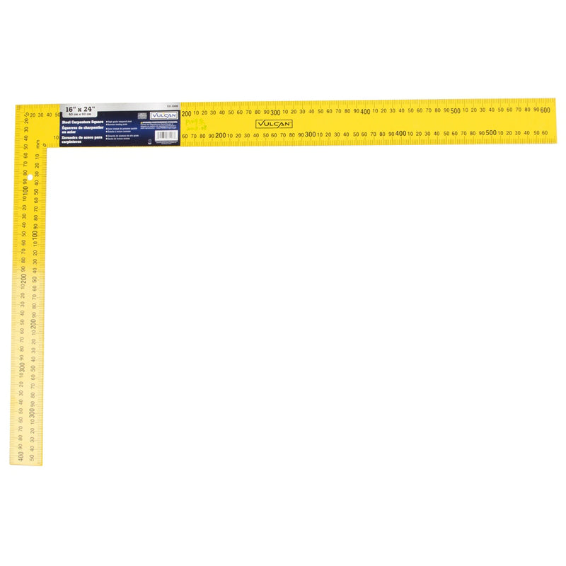 Vulcan R9541 Steel Carpenter Square, SAE & Metric, 16" x 24"