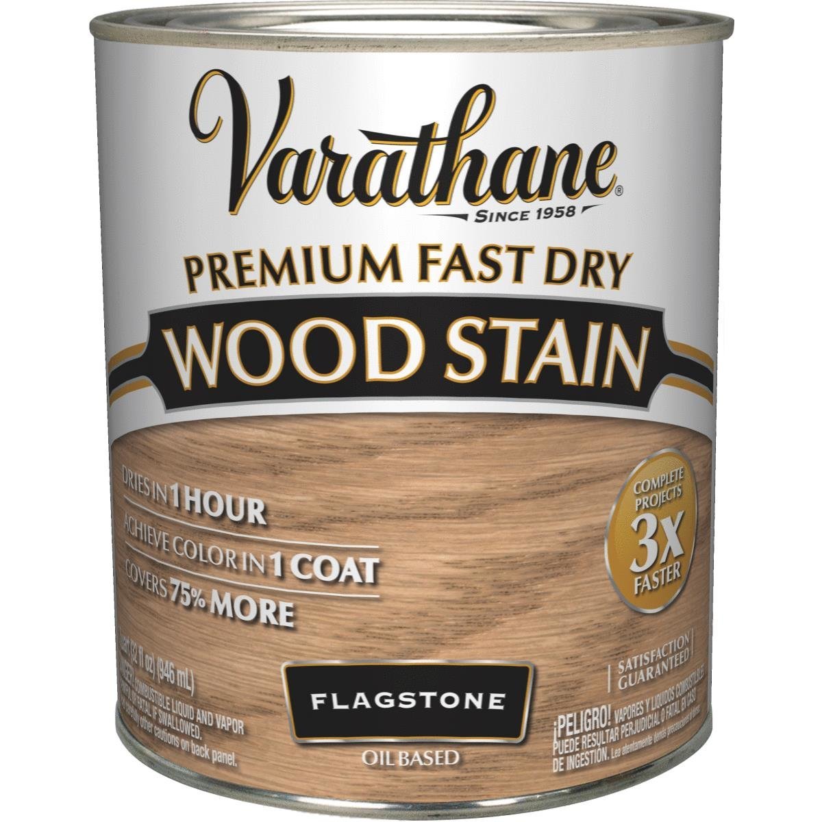 Varathane 347262 Oil-Based Premium Fast Dry Wood Stain, Flagstone, 1 Qt