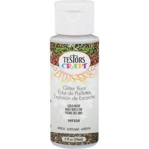 Testors 297525 Glitter Burst Craft Acrylic Paint, Gold Rush, 2 Oz