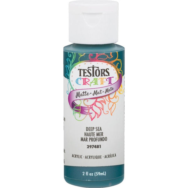 Testors 297481 Matte Craft Acrylic Paint, Deep Sea, 2 Oz