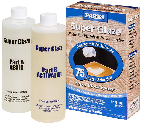 Rust-Oleum 241352 Parks Super Glaze Pour-On Finish & Preservative, Clear, 32 Oz
