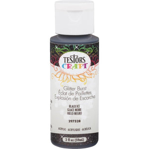 Testors 297528 Glitter Burst Craft Acrylic Paint, Black Ice, 2 Oz