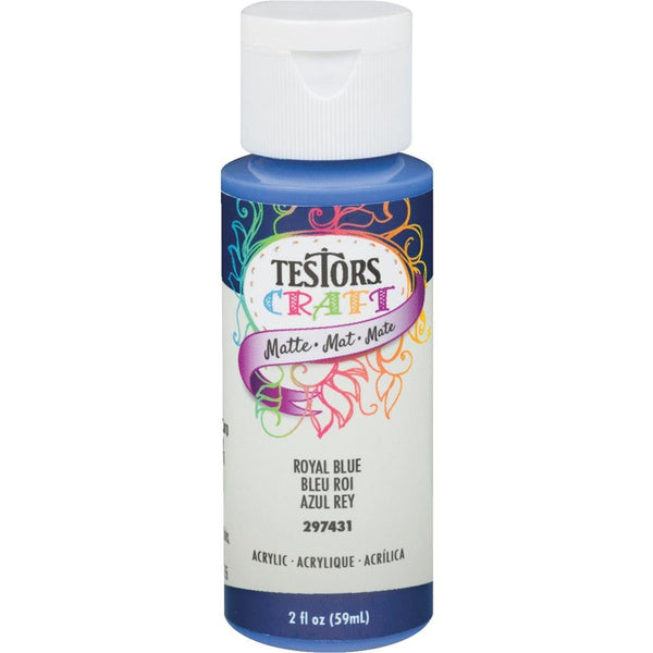Testors 297431A Matte Craft Acrylic Paint, Royal Blue, 2 Oz