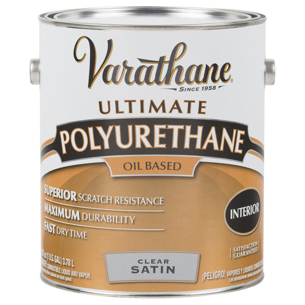 Varathane 242176 Ultimate Polyurethane Oil-Based Wood Finish, Clear Satin, 1 Gal