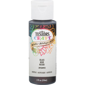 Testors 292492 Metallic Craft Acrylic Paint, Black, 2 Oz