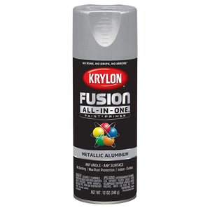 Krylon K02766007 Fusion All-in-One Spray Paint+Primer, Metallic Aluminum, 12 Oz
