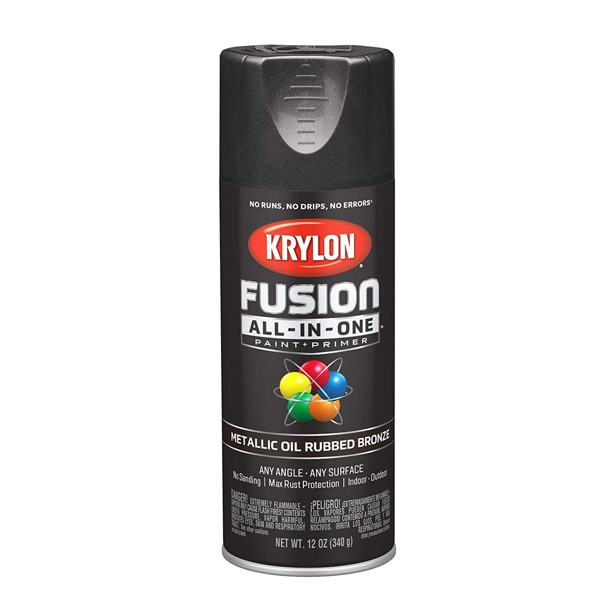 Krylon K02771007 Fusion All-In-One Spray Paint 12 Oz, Metallic Oil Rubbed Bronze