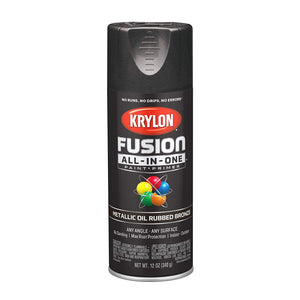 Krylon K02771007 Fusion All-In-One Spray Paint 12 Oz, Metallic Oil Rubbed Bronze