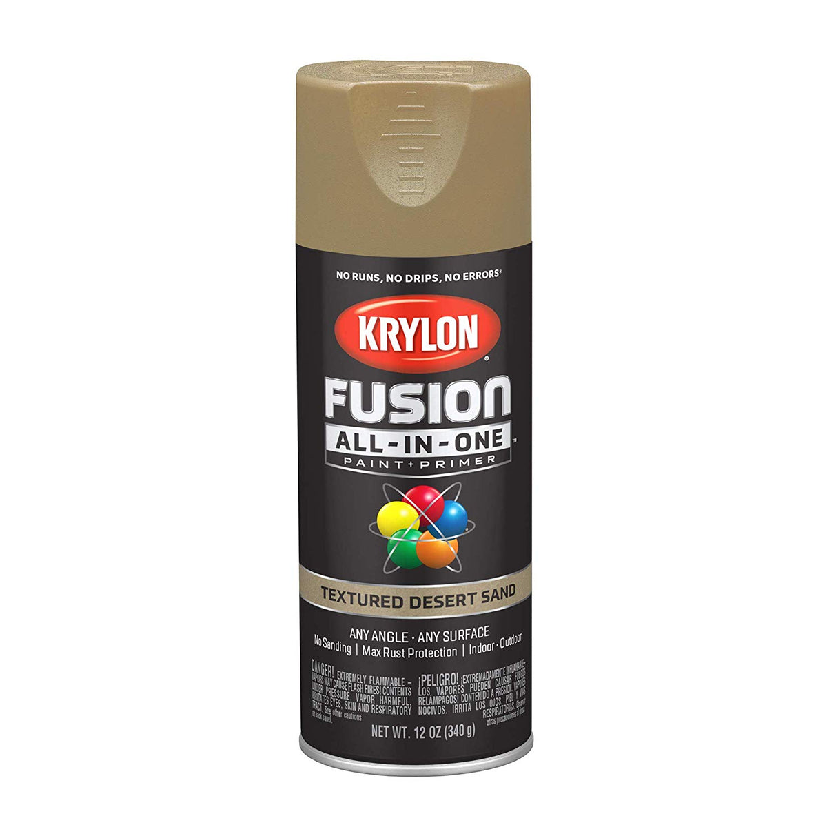 Krylon K02781007 Fusion All-In-One Paint Spray, Textured Desert Sand, 12 Oz