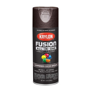 Krylon K02785007 Fusion All-in-One Paint + Primer, Hammered Cocoa Brown, 12 Oz