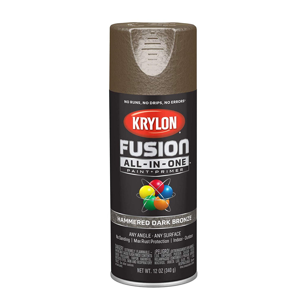 Krylon K02787007 Fusion All-in-One Paint + Primer, Hammered Dark Bronze, 12 Oz