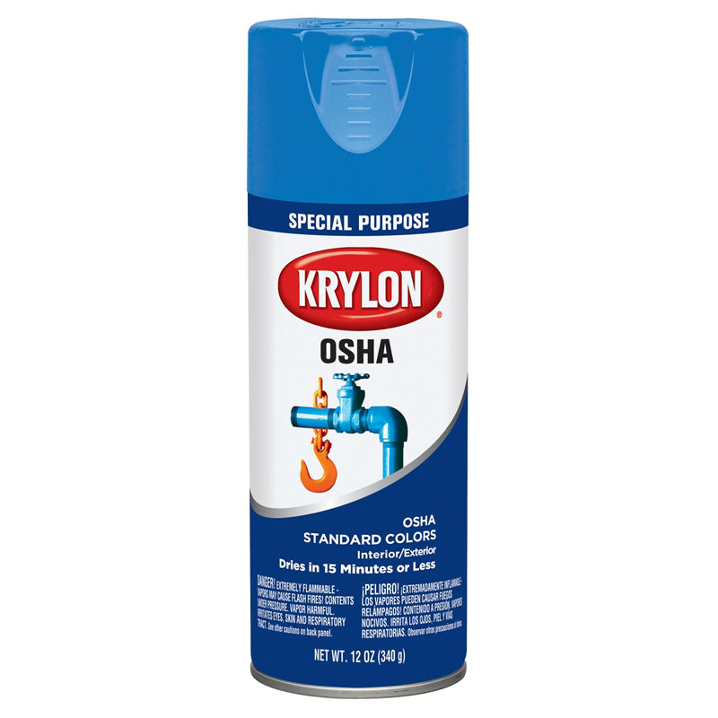 Krylon K02416007 OSHA Color Spray Paint, Safety Blue, 12 Oz