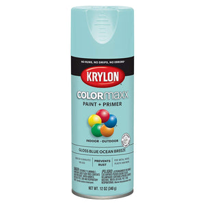 Krylon K05506007 COLORmaxx Paint + Primer Spray, Gloss Blue Ocean Breeze, 12 Oz