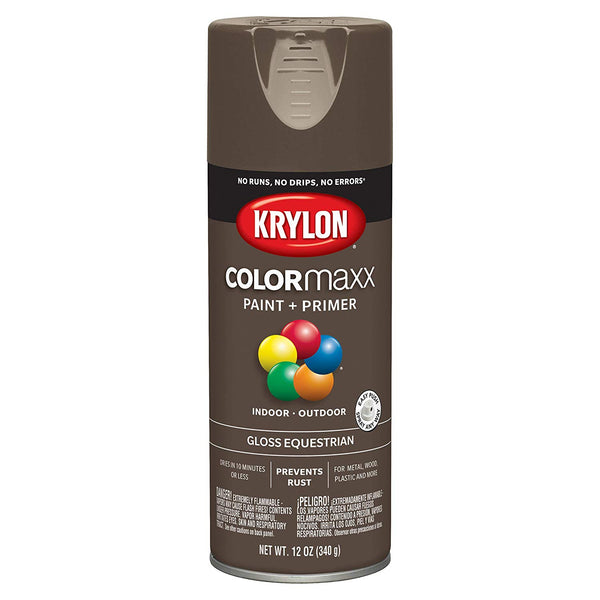Krylon K05518007 COLORmaxx Paint + Primer Spray, Gloss Equestrian, 12 Oz