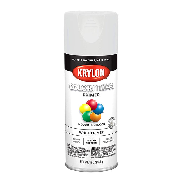 Krylon K05584007 COLORmaxx Primer Spray, White, 12 Oz